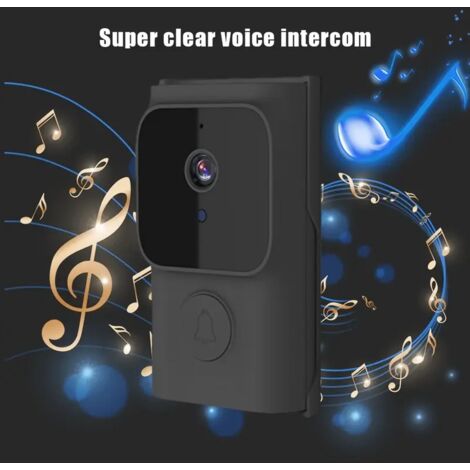 Campanello intelligente senza fili con telecamera grandangolare a 75 gradi, audio bidirezionale, visione notturna a infrarossi e videochiamate a distanza. (1/4)