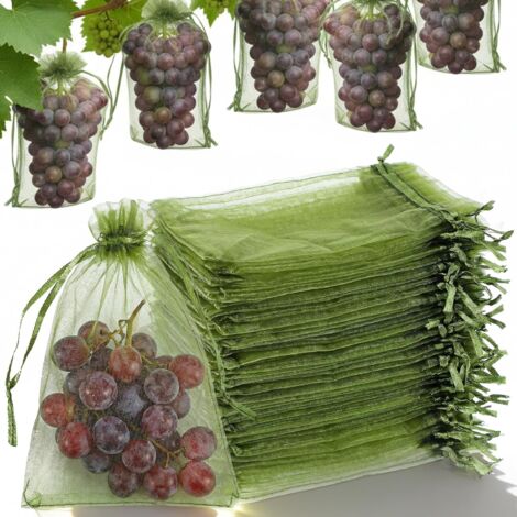 100 sacchetti protettivi multiuso per frutta, a prova di insetti e uccelli - Verdi (1/5)