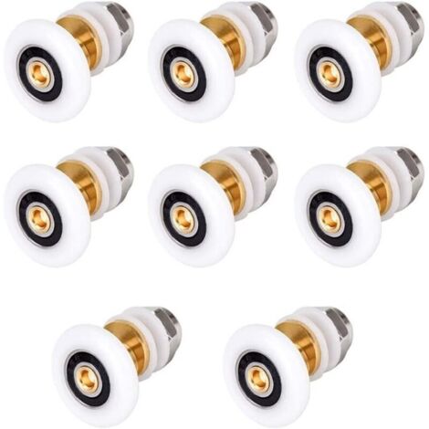 KZQ 8 set di rulli di ricambio per box doccia, pulegge/guide/ruote in acciaio inossidabile da 23 mm per porte scorrevoli del bagno. (1/4)