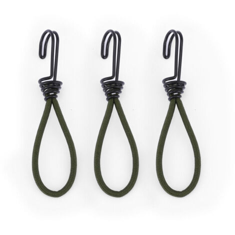 KZQ 10 corde elastiche con ganci, corde elastiche per teloni da 15 cm, tenditori per fissaggio teloni per teloni, tende, poster, reti e campeggio (verde) (1/4)