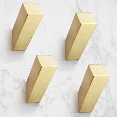 Ganchos dorados para toallas de baño, ganchos de pared modernos y resistentes fabricados en acero inoxidable SUS304, ganchos cuadrados para albornoces, aptos para baños, cocinas y entradas, acabado do
