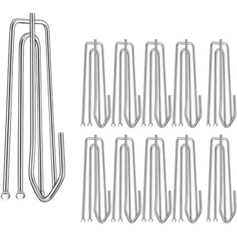 60 ganchos de acero inoxidable de cuatro puntas para colgar cortinas plisadas. (1/5)