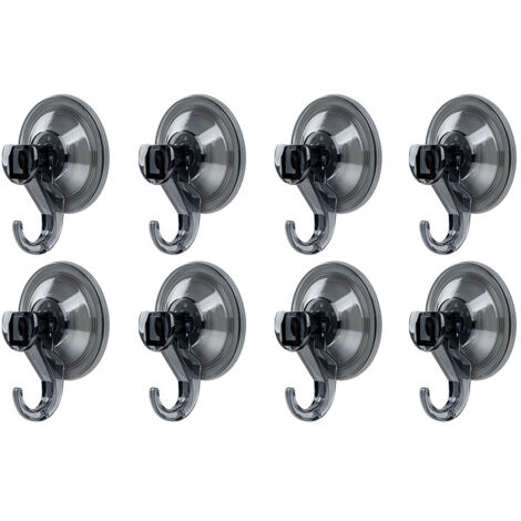 Ventosa con gancho, ventosa de alta calidad, apta para camping y coches, toallero ideal, sin necesidad de taladrar, montaje en pared, no deja marcas, gancho resistente para baño y cocina, 8 unidades,