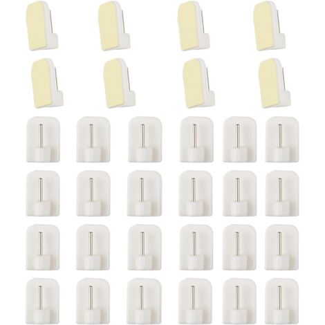 60 ganchos autoadhesivos para cortinas, no requieren perforación – Soporte adhesivo para barras de cortina – Ganchos resistentes y duraderos para cocinas y baños (Paquete de 60) (1/5)