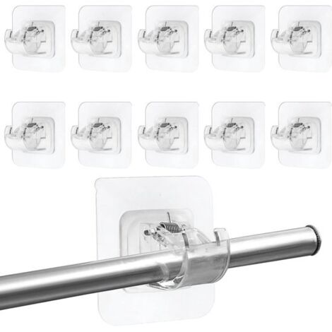Ganchos para cortinas sin taladrar - Adhesivo fuerte - 1 pieza - Material ABS
