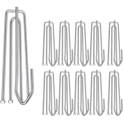 60 ganchos de acero inoxidable de cuatro puntas para colgar cortinas plisadas. (1/5)