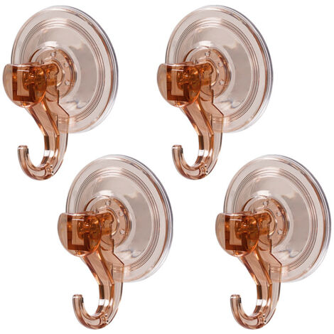 Ventosa con gancho, ventosa de alta calidad, adecuada para camping y coches, toallero ideal, sin taladrar, montaje en pared, no deja marcas, gancho resistente para baño, cocina, 4 naranjas. (1/3)