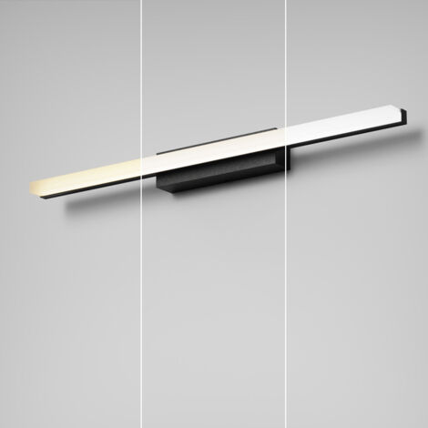 Espejo de maquillaje LED con luz, estilo minimalista y moderno, acero inoxidable resistente al agua, para baño, tres colores ajustables: negro, 40 cm (1/5)