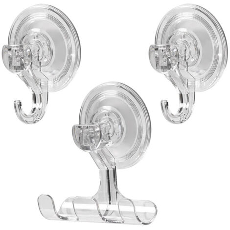 Ventosa con gancho, ventosa de alta calidad, ideal para acampar y para el coche, toallero perfecto, no requiere taladrar, se monta en la pared, no deja marcas, gancho resistente para el baño y la coci (1/3)