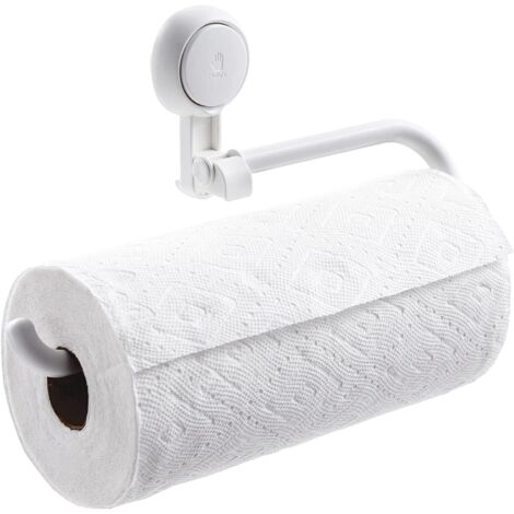 Soporte para toallas de papel con ventosa para montaje debajo del armario, no requiere perforación, para toallas de papel sueltas, montaje en pared.