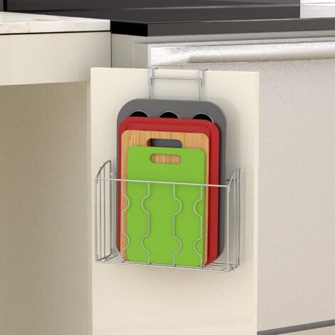 Estante de almacenamiento sin necesidad de taladrar para puertas de armarios de cocina (1/4)