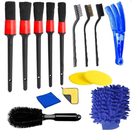 Juego de 15 herramientas de limpieza para las rejillas de ventilación y los rincones de tu coche. Incluye cepillos de precisión y cepillos para zonas de difícil acceso. (1/4)