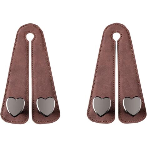 Juego de 2 ganchos para coche, ganchos multifuncionales antideslizantes de piel de lujo y metal - Para colgar bolsos, paraguas, carteras, gafas Organizador universal para el interior del coche (marró (1/5)