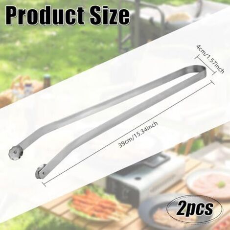 Juego de 2 pinzas profesionales de acero inoxidable para barbacoa - 39 cm - pinzas para carne con mango giratorio - pinzas de acero inoxidable para barbacoa - adecuadas para cocinar, picnics, etc. (1/4)