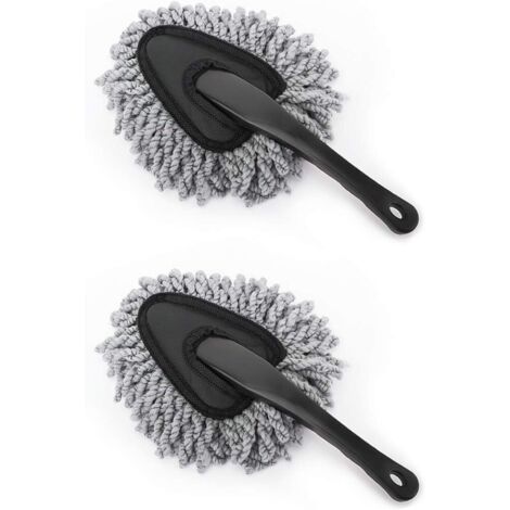 Juego de 2 cepillos de limpieza para coches, cepillo de microfibra suave para detalles, herramienta para eliminar el polvo, apto para coches, SUV, bicicletas, uso doméstico, interior y exterior, color (1/5)