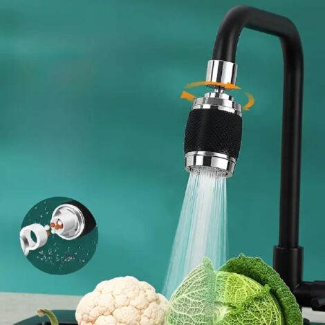 Aireador para grifo, aireador para fregadero de cocina y baño con giro de 360° y 3 modos de pulverización. (1/5)