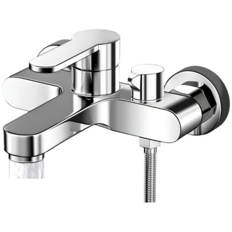 Grifo de bañera mural, monomando mezclador – conexión para ducha de 1/2 pulgada y caño para bañera.