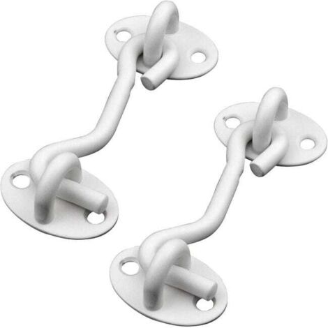 Argollas de ojo, aptas para ventanas, vallas y puertas, blancas, paquete de 2 unidades. (1/4)