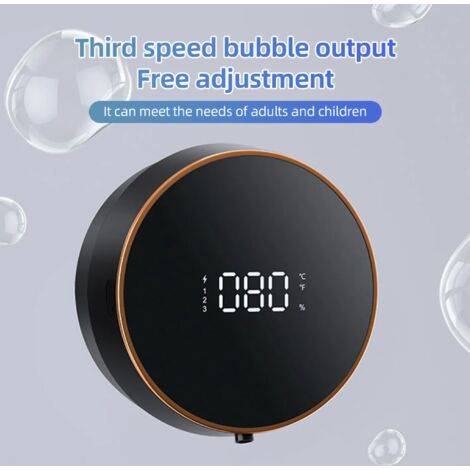 Dispensador automático de gel hidroalcohólico en espuma, dispensador de jabón multifuncional, dispensador de gel hidroalcohólico en espuma recargable con pantalla LCD, autolimpiante, apto para baños, (1/5)