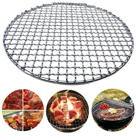 Barbacoa de acero inoxidable resistente a la corrosión, diseño apilable, redonda, ideal para asar al aire libre - 38 cm