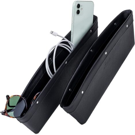 Estuche de almacenamiento universal y ajustable de piel sintética, adecuado para gafas, llaves, etc. (negro) (1/5)