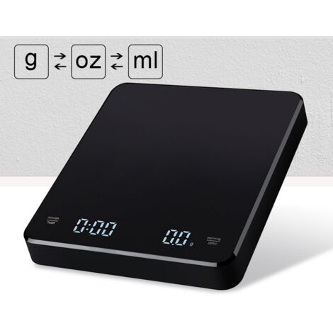 Balanza para café de 3 kg, balanza electrónica de cocina, precisión de 0,1 g, temporizador, balanza para café con conexión a internet. (1/3)
