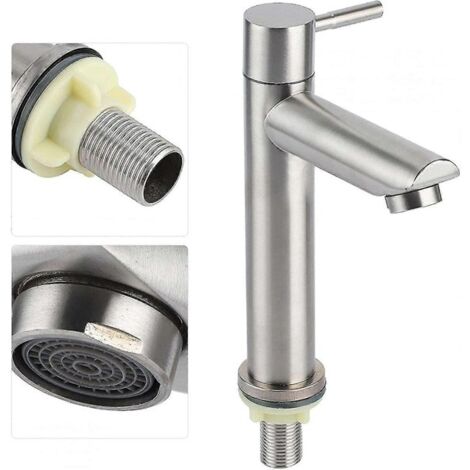 Grifo individual de agua fría para lavabo, accesorios de baño, hogar (1/2)