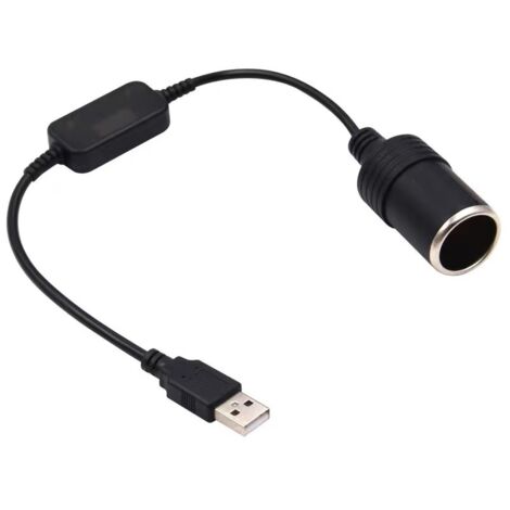 Cable de alimentación USB para coche de 2 piezas (adaptador de 5V a 12V para encendedor de cigarrillos) (1/4)