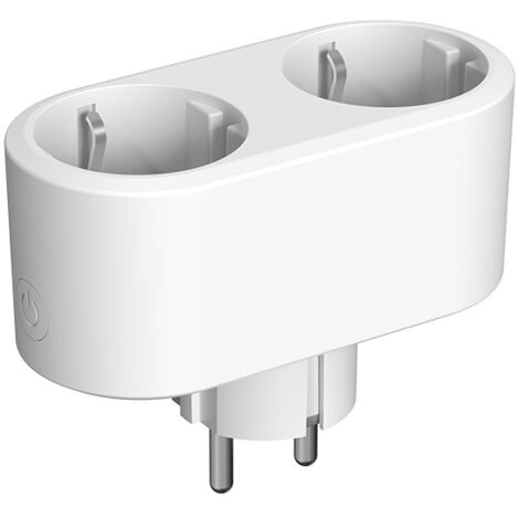 Enchufe doble inteligente: enchufe WiFi de 16 A, con control por voz, temporizador, medición de consumo y función de respaldo en caso de fallo eléctrico, apto para electrodomésticos.