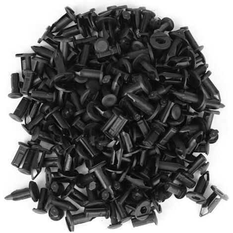 100 clips para parachoques y guardabarros de puertas de coche, soportes de parachoques de plástico remachables, clips decorativos a presión, negros (1/4)