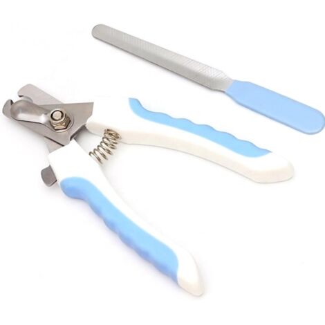 Cortaúñas para gatos y perros - Lima de uñas con tapa protectora incluida - Azul (1/4)