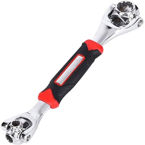 Llave inglesa ajustable 52 en 1, adecuada para mecánicos de automóviles, herramienta rotativa de reparación de acero inoxidable, llave universal, llave multifuncional. (1/5)