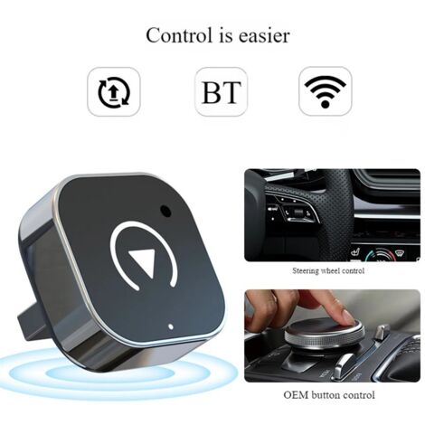 Adaptador CarPlay (con cable para conexión inalámbrica) para conectividad en el automóvil. (1/3)