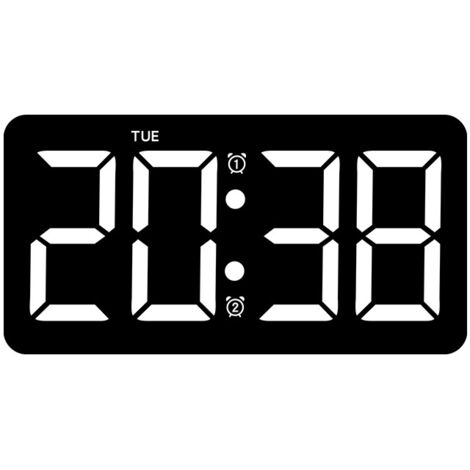 Reloj despertador con gran pantalla LED, reloj de pared electrónico digital, reloj de mesa, reloj de pared para dormitorio, reloj de sala de estar - blanco (1/3)