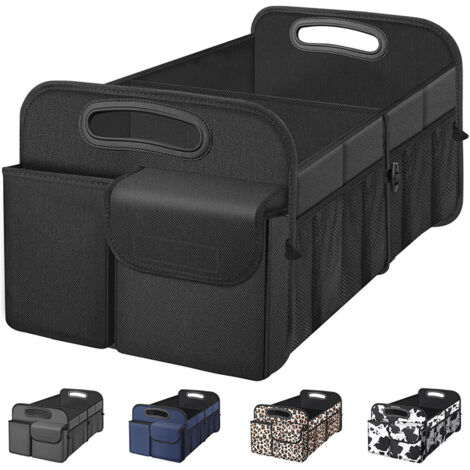 Bolsa organizadora impermeable de gran capacidad para maletero de coche, unisex, plegable, apta para SUV/Jeeps/sedanes (negra, tamaño estándar) (1/4)
