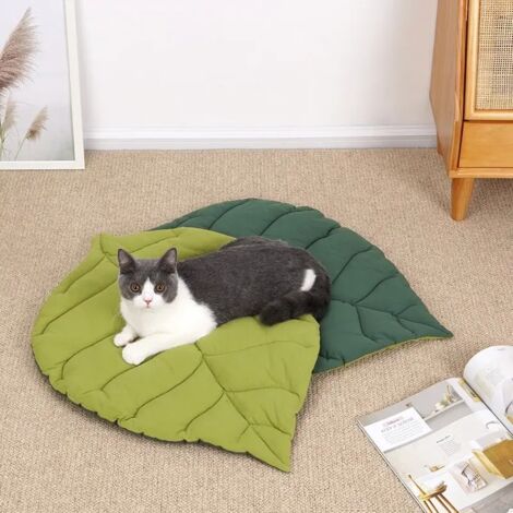 Colchoneta para gatos con forma de hoja, colchoneta suave para cachorros, lavable, antideslizante, ideal para gatos y perros.