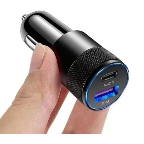 Adaptador de cargador USB para coche de carga rápida de 30 W (1/2)