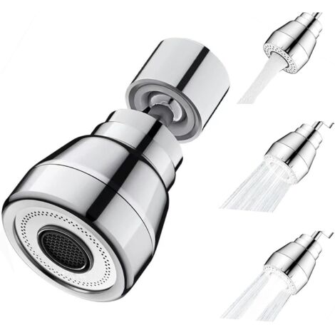 Adaptador giratorio de 360° para grifo de cocina: boquilla aireadora para grifo, compatible con 3 modos: fregadero, lavavajillas y accesorio para enjuagar alimentos. Ideal para usar con cualquier freg (1/5)