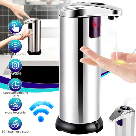 Dispensador automático de jabón con sensor, de pared, máquina de espuma infrarroja sin contacto - negro (1/5)