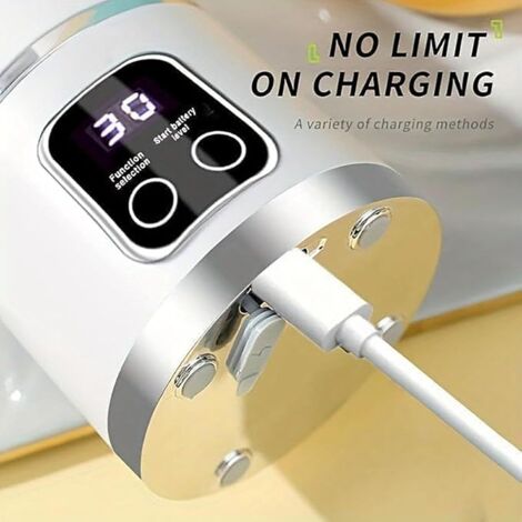 Licuadora/extractor de jugo digital multifuncional, pantalla LED, portátil, inalámbrica, carga USB-C, tapa antigoteo, capacidad de 450 ml, pantalla digital, ideal para batidos, jugos y picar hielo - m (1/5)