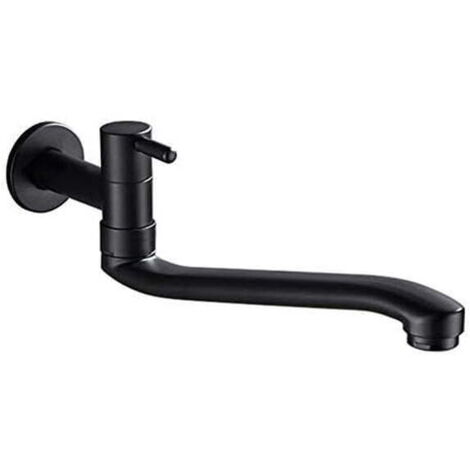 Grifo de baño universal de acero inoxidable negro de 8,2 pulgadas (1/4)