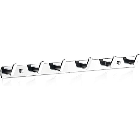 Perchero de pared de acero inoxidable 304 (3/4/5/6 ganchos) - Toallero de baño (carga máxima: 15 kg) - Ganchos de tornillo cromados pulidos, ideales para la cocina, el pasillo y el garaje - Almacenami