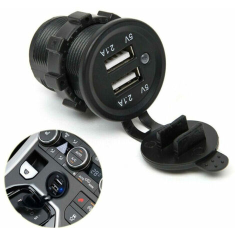 Cargador de coche de 12 V con dos puertos USB de 2,1 A para toma de mechero. (1/5)
