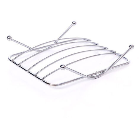 Jabonera cuadrada de pared, ideal para baños, cocinas y aseos - color plata (1/4)
