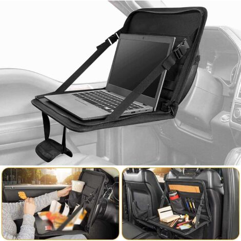 Mesa auxiliar 3 en 1 con portaplatos y portavasos, bandeja multifuncional para el coche, organizador de reuniones, bolsa de escritorio infantil, bolsa de viaje. (1/3)