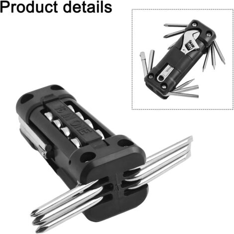 Juego de herramientas para reparación de motocicletas, que incluye una llave hexagonal, un destornillador Phillips y una llave de tubo de acero inoxidable, adecuado para la reparación de motocicletas, (1/4)