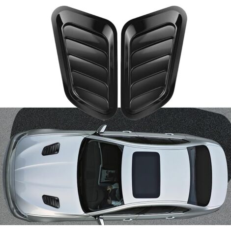 Cubierta de ventilación del capó de ABS, kit de ventilación del capó, cubierta de ventilación del capó del motor, cubierta decorativa universal para piezas exteriores del automóvil, apta para la mayor (1/5)