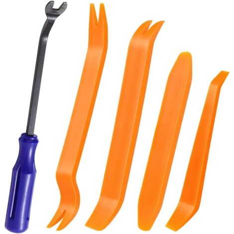 Kit de herramientas de desmontaje de 5 piezas, que incluye herramientas para desmontar paneles de puertas, radios de coche, salpicaderos y accesorios de audio, además de palancas para la instalación. (1/4)