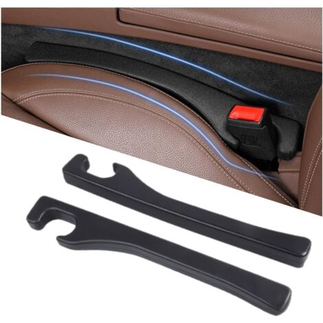 Juego de 2 tapones universales de cuero sintético para rellenar los huecos entre los asientos del coche. (1/3)