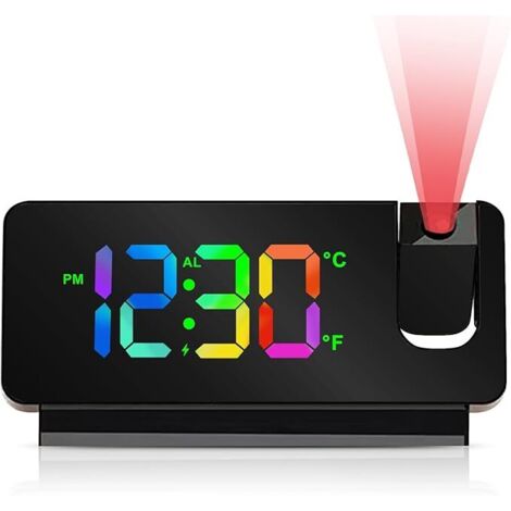 Reloj despertador con proyector de techo, reloj despertador digital con proyector, reloj despertador inteligente para el dormitorio. (1/5)